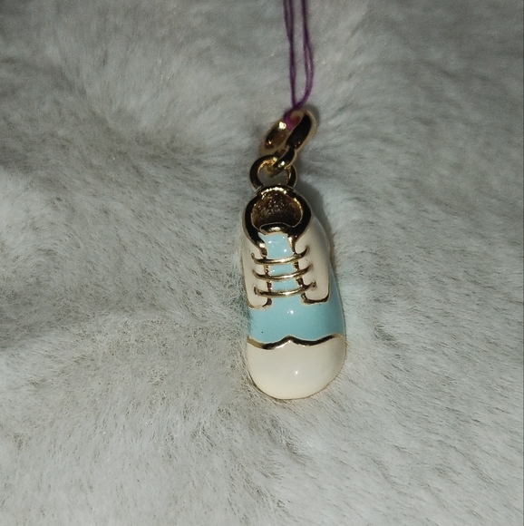 Enamel 18K Gold Plated Baby Shoe Charm - Picture 1 of 2